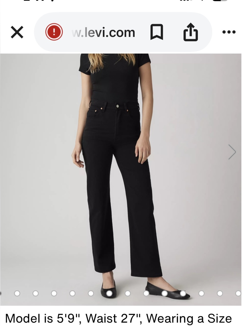 Levi's High-Rise Straight Leg Jeans - Black 
Ribcage straight